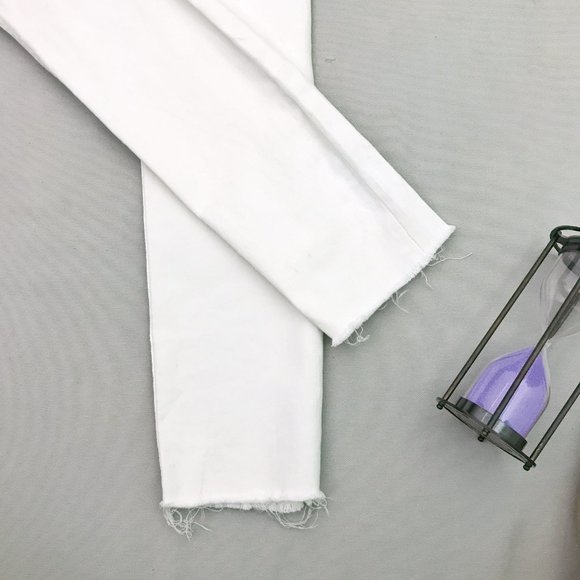 Size 24/26/28 With TAG ZARA distressed white denim Jeans current article Unise - Picture 6 of 10